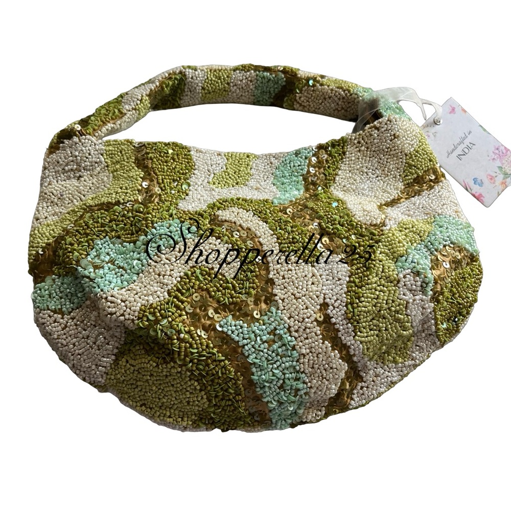 Viral Beaded Bag Made in India Beaded Bag - 👛👛NWT green beaded bag - multi bead